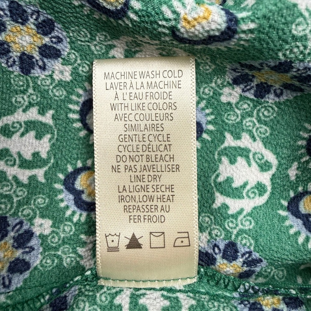 Floral Smocked Max Studio Green Rayon Maxi Dress Size M Medium - Picture 11 of 13